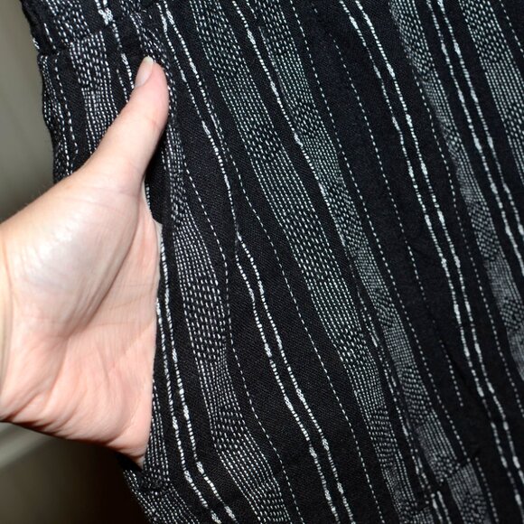 NWT XL (16-18) Time & Tru Women's Smocked Waist Linen Wide Leg Trouser Pants - Picture 5 of 11